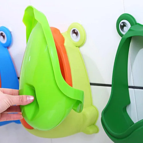 Vista 4 de Urinarios infantiles de rana, lindo orinal de entrenamiento para ir al baño para niños, con divertido objetivo de ayuda, urinarios de pie para niños