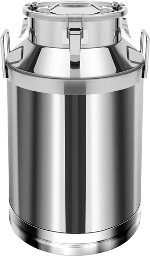 Vista 10 de Lata de leche de acero inoxidable de 20L/5 galones, jarra de leche resistente, cubo de leche, cubo de vino, botella, contenedor de líquido, tapa