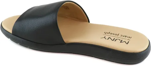 Vista 17 de Marc Joseph New York Sandalias planas de cuero genuino para mujer, puntera abierta, sin espalda, cómodas, ligeras, suela de EVA, a la moda, sin