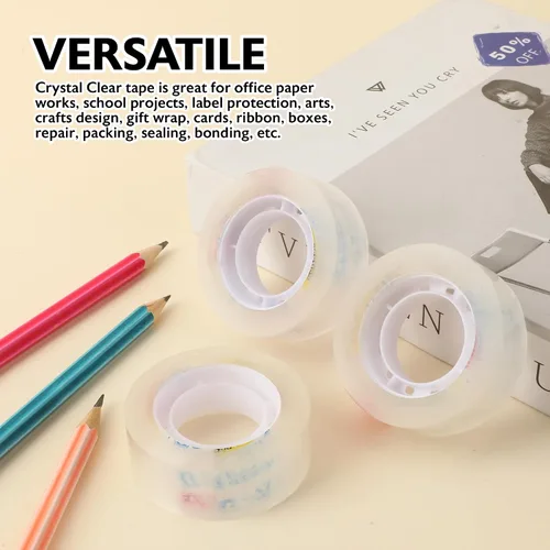 Vista 5 de BAZIC PRODUCTS Recambio de cinta transparente, 3/4 pulgadas x 1000 pulgadas, 3 unidades dispensadores estándar