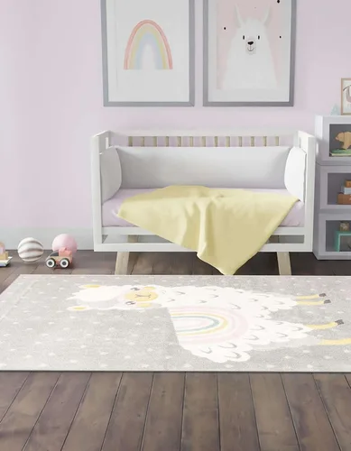 Vista 4 de Unique Loom Whimsy Kids Collection - Alfombra rectangular de 2 pies 2 pulgadas x 2 pies 11 pulgadas, gris/marfil