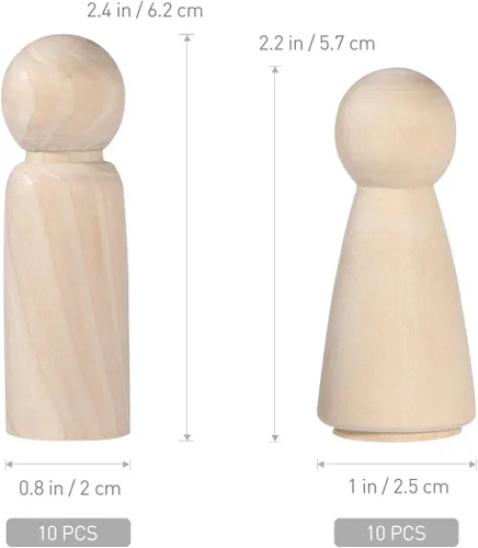 Vista 7 de ULTNICE 20PCS muñeca de madera sin terminar personas cuerpos ángeles muñecas para manualidades DIY