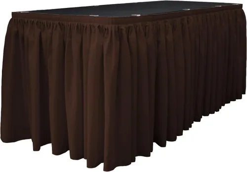 Vista 26 de LA Linen Falda de mesa de popelina de poliéster para mesas rectangulares, tela plisada para banquetes de boda, 14 pies por 29 pulgadas de largo