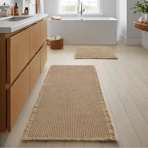 Vista 54 de JIUZHEN Tapete de Baño Mejorado con Diseño de Gofre Súper Absorbente Tapetes de Baño Antideslizantes Alfombras de Baño Lavables a Máquina de Secado