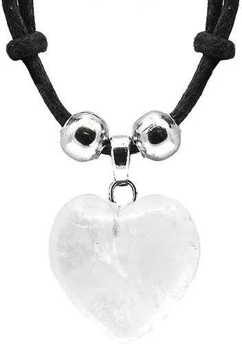 Vista 13 de Collar ajustable con dije de cristal curativo en forma de corazón, joyería de chakras hecha a mano para mujer, accesorios bohemios Negro Onyx