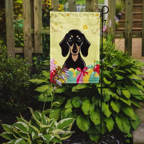 Vista 665 de Caroline's Treasures BB1923GF Bandera decorativa para jardín con diseño de Border Collie, para caza de huevos de Pascua, para jardín, jardín, patio