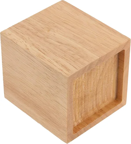 Vista 3 de Paquete de 4 elevadores de cama de madera de 3 pulgadas, elevadores de muebles de madera natural, elevadores de cama resistentes para sofá, cama