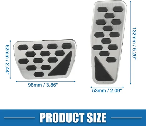Vista 5 de Cubierta de pedal de freno de gas antideslizante para Jeep Wrangler JL 2018-2023 Gladiator JT 2020-2022 acero inoxidable tono plateado (juego de 1)