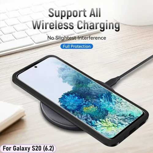 Vista 6 de Funda híbrida de doble capa para Galaxy S20 de 6.2 pulgadas, resistente a los golpes, resistente a los golpes, con 1 soporte magnético