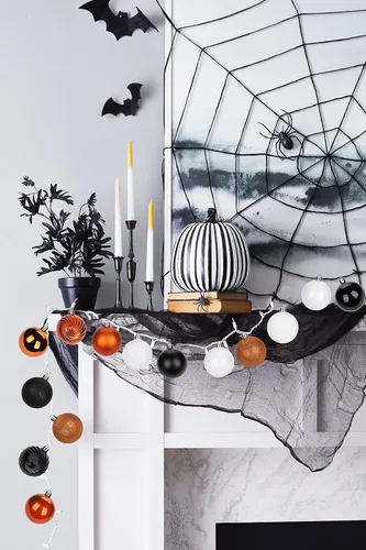 Vista 8 de Adornos de bolas de Navidad negras de 2.36 pulgadas, 25 piezas inastillables, set de adornos de Navidad, bolas de Halloween, adorno negro para árbol