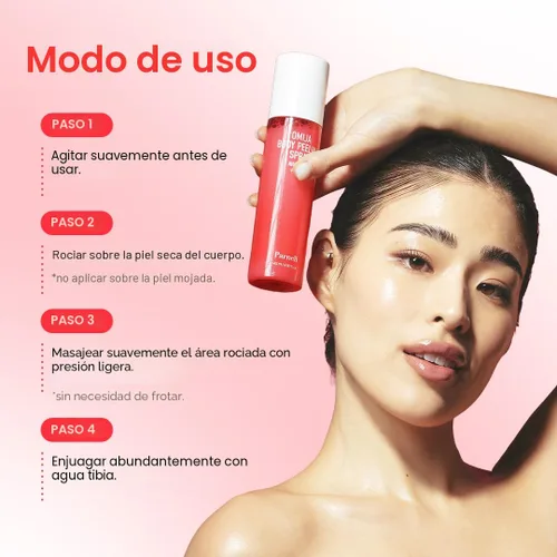 Vista 7 de PARNELL AHA Omija Spray de cerámica para exfoliantes corporales – AHA BHA PHA Exfoliante corporal para queratosis pilaris, piernas de fresa, manchas