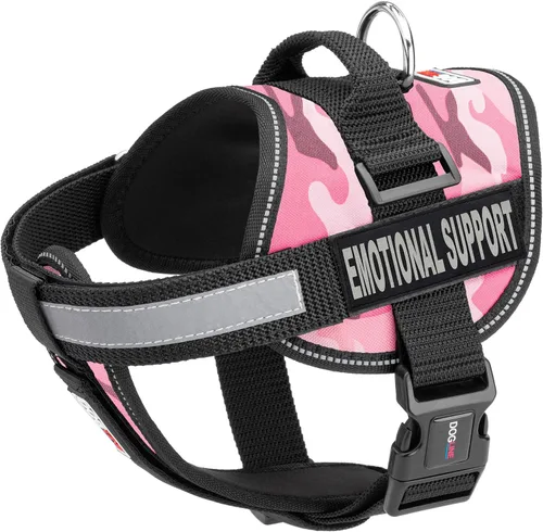 Vista 18 de Dogline Unimax - Arnés de chaleco multiusos Unimax para perros y 2 parches de soporte emocional extraíbles con respaldo de velcro