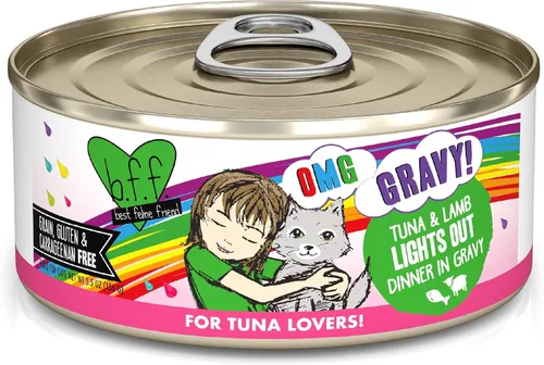 Vista 26 de Weruva B.F.F. OMG – mejor amigo felino Oh My Gravy! Latas de comida húmeda natural sin granos, recetas de tierra y mar en salsa