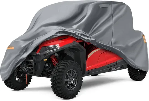 Vista 8 de Funda impermeable UTV compatible con Can-am Defender de 2 plazas, 6 capas para todo tipo de clima, con rejillas de ventilación, cremallera de puerta