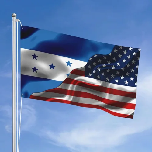 Vista 21 de Banderas de Honduras y República Dominicana para exteriores de 3 x 5 pies, tres capas de tela para coser a doble cara, impresión de 3 x 5 pies
