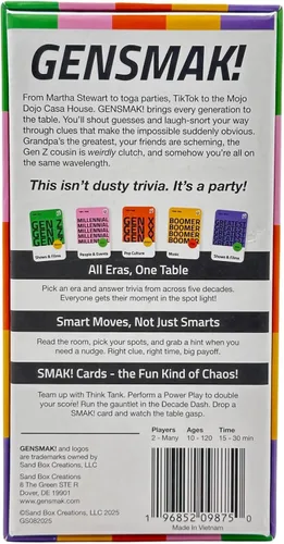 Vista 8 de GENSMAK! Juego de fiesta - Atractivo juego de trivia multigeneracional con pistas cómicas - Divertido para familiares y amigos, adultos