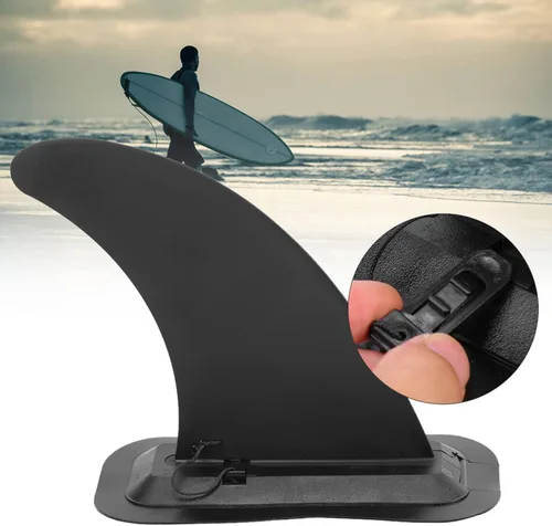 Vista 2 de Aleta de tabla de surf de 9 pulgadas, tabla de surf inflable, aleta de cuenca de surf, aleta central de PVC desmontable con base, tabla de remo