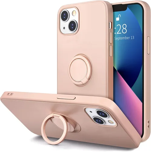 Vista 9 de Hython Funda para iPhone 13 con soporte de anillo [soporte de anillo giratorio de 360° con soporte magnético] [Soporte de montaje en automóvil]