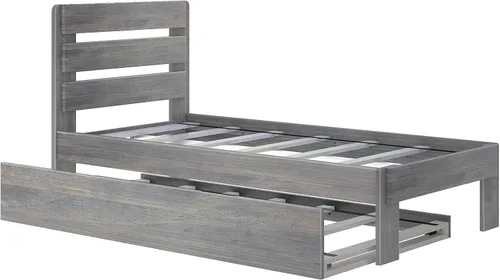 Vista 4 de Max & Lily Cama individual moderna de granja con cabecera de tablones y nido, madera flotante Driftwood
