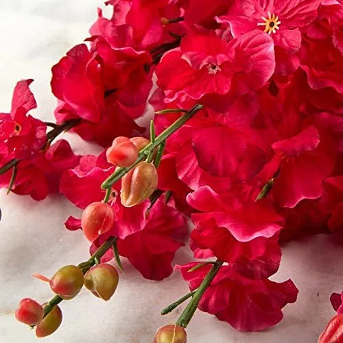 Vista 2 de Factory Direct Craft Poly Silk Beauty Pink Delphinium Floral Bush para decoración de interiores