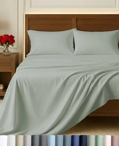 Vista 42 de California Design Den Sábanas de Algodón Egipcio 100%, Juego de Sábanas de Lujo Auténtico Certificado Tamaño Full con Bolsillo Profundo, Satén Suave