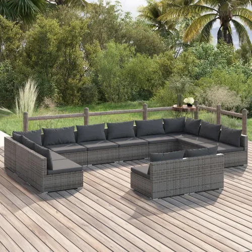Vista 79 de Sofá de 3 plazas con cojines de ratán de poliéster marrón, juego de muebles de patio al aire libre con 3 sofás centrales para patio trasero, jardín