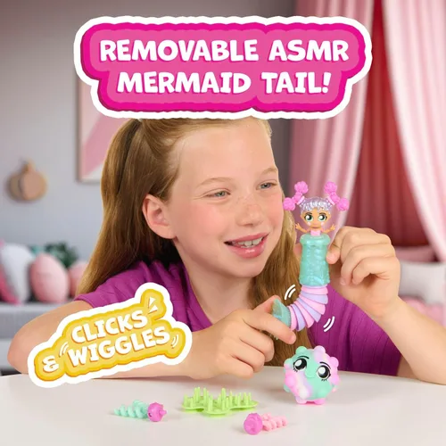 Vista 3 de Fashion Fidgets Sirena de lujo, muñeca y mascota con más de 18 formas de inquietud