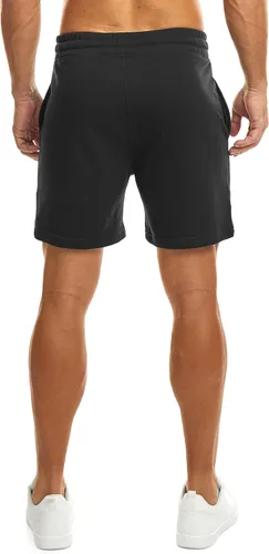 Vista 4 de Ouber Pantalones cortos deportivos de algodón para hombre, pantalones cortos de entrenamiento para gimnasio, deportivos y casuales