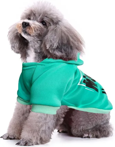 Vista 3 de Jecikelon Sudaderas con capucha para perros de invierno con estampado, ropa cálida para perros pequeños, abrigo de chihuahua, ropa para cachorros