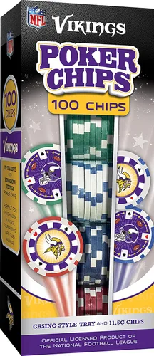 Vista 9 de Masterpieces Casino - NFL Buffalo Bills - Juego de fichas de póquer de alta calidad de 100 piezas con bandeja