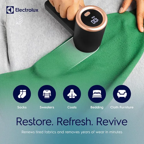 Vista 3 de Afeitadora de tela recargable Electrolux Removedor de pelusa de 3 velocidades para ropa y muebles Elimina la pelusa y las bolitas Afeitadora