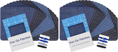 Vista 7 de HTVRONT Parches para planchar para ropa, 20 parches para planchar para jeans de 3 x 4-1/4 pulgadas, kit de reparación y decoración de ropa