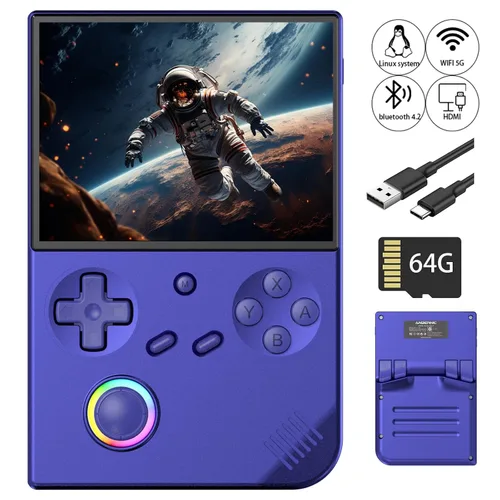 Vista 10 de RG40XX V Retro Handheld Game Console with Linux System 4''IPS Screen Built-in 64G Card Preloaded Games 4753+ RG 40XXV Portable Gaming Console Negro