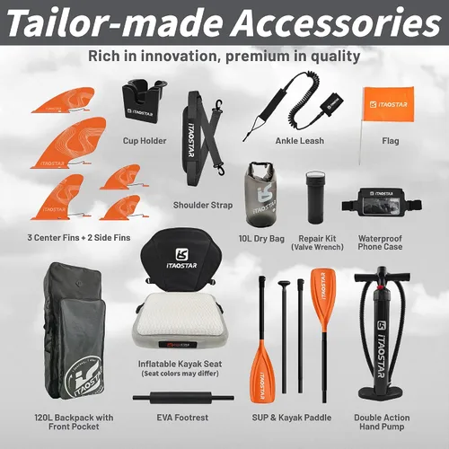Vista 3 de iTAOSTAR Cyberpunk-Punk the Wave, 11'6x35, Paddle Board w/All Accessories Blanco