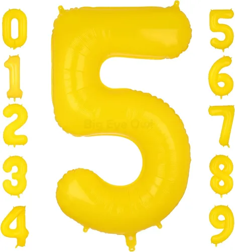 Vista 16 de Globos grandes de papel de aluminio amarillo número 0 de 40 pulgadas, helio grande Mylar Zero globo para decoración de fiesta de cumpleaños