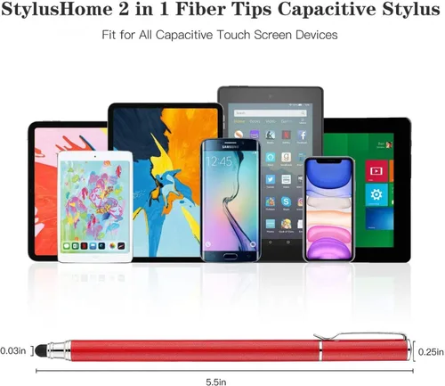 Vista 3 de Lápiz capacitivo rojo para pantalla táctil, punta de fibra de aluminio, ligero, compatible con Motorola Moto G Power (2022), Moto G Pure, Moto G