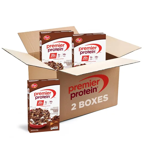Vista 16 de Premier Protein Cereal de Proteína de Chocolate con Almendra, Copos de Cereal de Proteína Chocolateados con Almendras Rebanadas, Contiene 20g