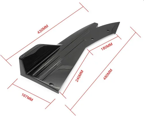 Vista 2 de Difusor universal de labios para parachoques trasero, protector Canard, protector de parachoques delantero, kit de cuerpo de parachoques delantero