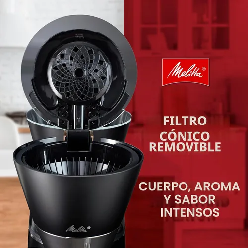 Vista 2 de Melitta Vision - Cafetera de goteo de 12 tazas, automática y programable