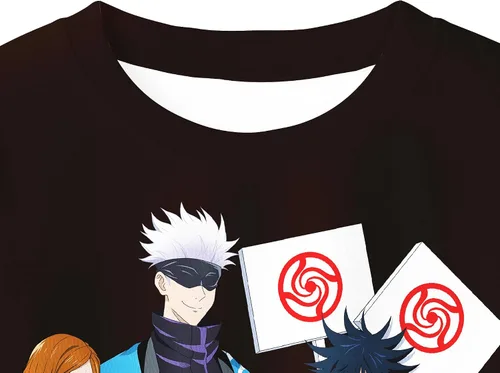 Vista 3 de Camiseta de Jujutsu para niños, traje de manga corta con póster de personaje de anime, pantalones cortos de 8 a 12 años