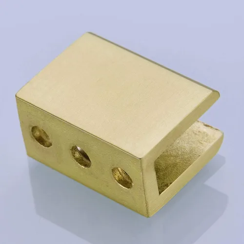 Vista 6 de 2 soportes ajustables de acero inoxidable 304 para estante con abrazadera de vidrio de 0.23 a 0.35 pulgadas, acabado dorado cepillado resistente Oro