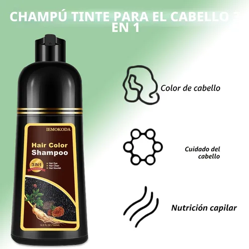 Vista 4 de Champú natural de tinte para el cabello castaño claro, champú de tinte para el cabello 3 en 1, tinte de cabello marrón para hombres y mujeres Marrón