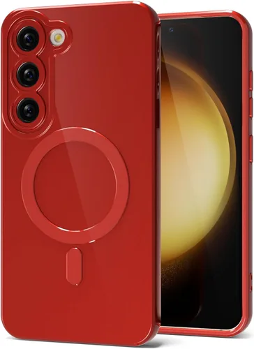 Vista 28 de Svanove Funda magnética de silicona para Samsung Galaxy S22, compatible con Magsafe, bonita funda para mujer, goma de gelatina brillante delgada