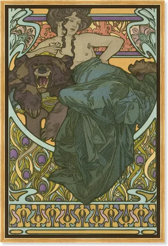 Vista 11 de Art Remedy Lady by Alphonse Mucha Canvas Nouveau Art Prints, Black Frame, 10" x 15