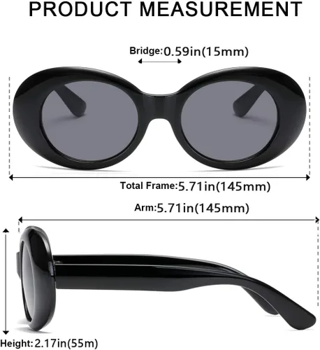 Vista 4 de Clout Goggles Oval Mod Retro Vintage Gafas de sol Kurt Cobain Round Sun Glaases