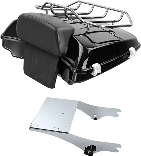 Vista 10 de Paquete de maquinilla de afeitar de 5.5 pulgadas y estante de montaje negro para Harley Tour Pack Pak Touring 97-08 Road King Road Glide Street