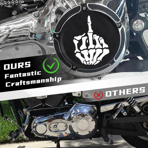 Vista 4 de GUAIMI Tapa de distribuidor de CNC con borde de corte profundo Derby para Harley Dyna FLD Street Glide FLHTK FLHRS Fatboy FXSTB 1996-2013 - Dedo