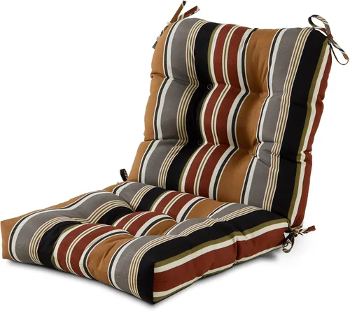 Vista 57 de Cojines para silla de exterior con bisagras, diseño de una sola pieza, cojín reversible para asiento y respaldo de patio con lazos, tela de Aloha