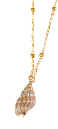 Vista 4 de Dcfywl731 3 piezas de collar de concha de mar para mujer, collares de playa, collar de caracola, collar de cadena de oro