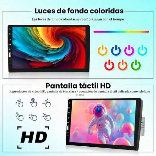 Vista 6 de [Fuluku] Estéreo de coche de 9 "1080P Single DIN con Carplay inalámbrico Android Auto